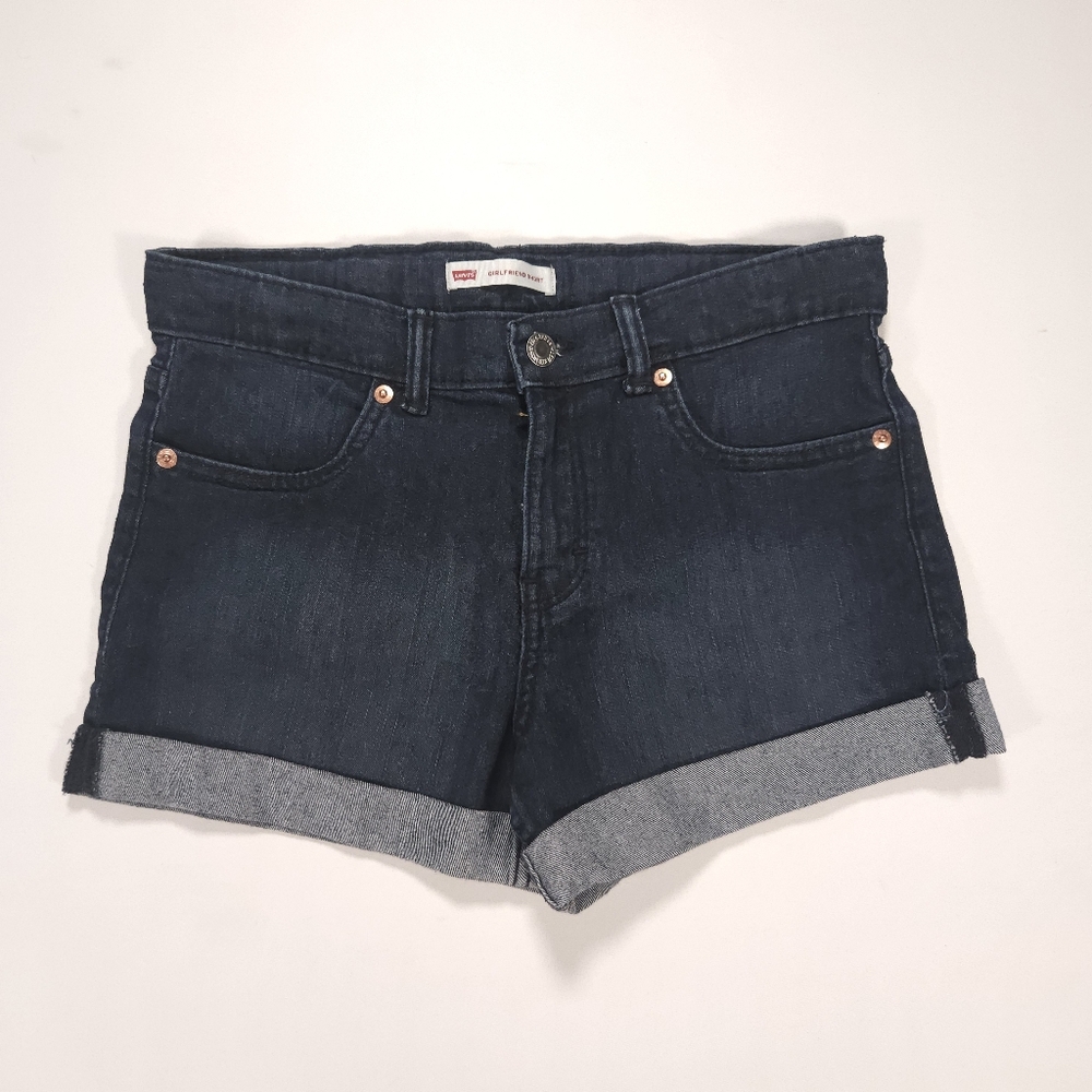 Levis Teenager Cuffed Girlfreind Shorts Girls Size 14 Blue Excellent Condition